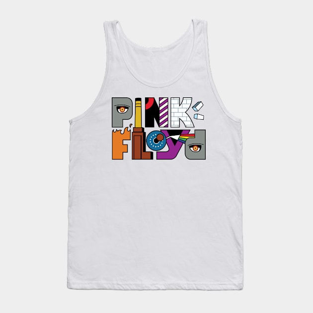 Pink Floyd Albums Logo Full Color Tank Top by EVANARTT